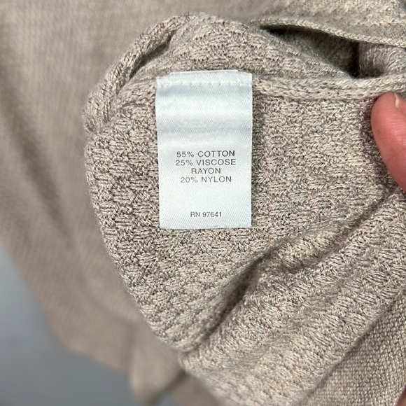 J.Jill Tan Long Sleeve Waffle Knit Sweater Tunic Top Large - Picture 5 of 6